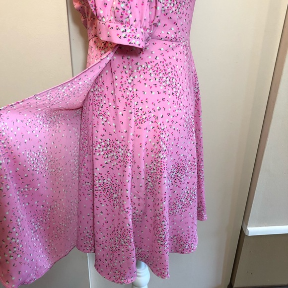 Kate Spade Meadow pink floral faux wrap dress NWOT - Picture 11 of 16